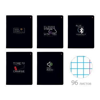 Տետր 96 թերթ "LIFE INTERFACE" 5 տեսակ