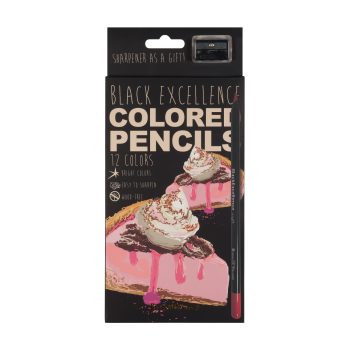 Colored pencils Black Excellence 12 colors with sharpener as a gift