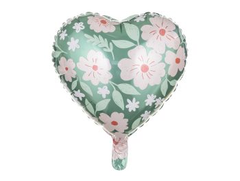 Foil balloons Heart with flowers, 45 cm