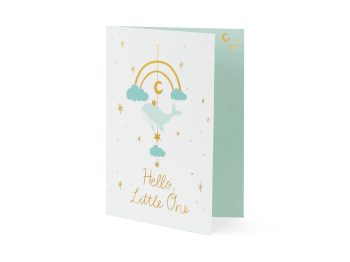 Card with hanging decoration Whale, 14x20 cm