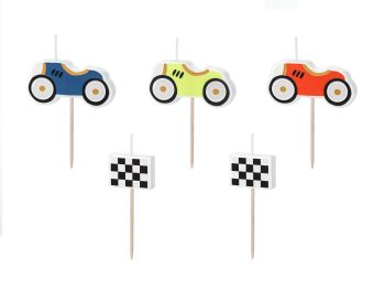 Birthday candles Racing Cars, 2-3 cm