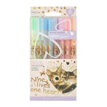 Հավաքածու НАБОР ГЕЛЕВЫХ РУЧЕК "PASTELS.КОТИКИ.СЧАСТЬЕ",  0.8 мм, 8  цветов