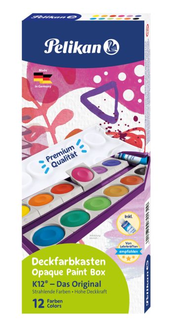 Opaque paint box 735/K12 violet with Key Facts Pelikan