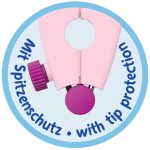 Zirkel griffix GZI_1_B Beere in Hängeschachtel, Vorderseite-Pelikan_griffix_Zirkel_Beere_FS_Retusche_2021_MDB-highres