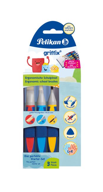 Վրձին Set brushes griffix GPI3T 3pcs. blistercard Pelikan
