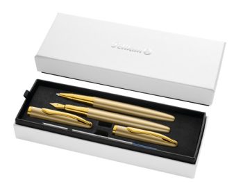 Հավաքածու գրիչների Pelikan Fountain Pen & Roller Jazz Noble Elegance Set, Gold