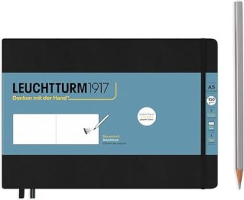 Սքեչբուք Sketchbook Hardcover Medium (A5) Landscape, Leuchtturm1917, 112 Pages, 150g/m² Paper, Plain