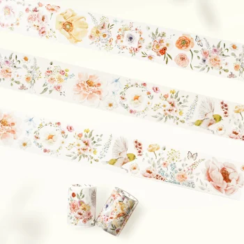 Դեկորատիվ սկոչ Pre-cut Floral Finch Wide Washi/PET Tape - Washi Tape
