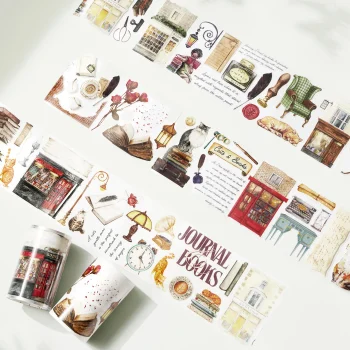 Դեկորատիվ սկոչ Pre-cut Cats and Books Wide Washi/PET Tape - PET Tape