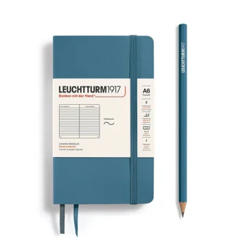 Նոթատետր A6 տող Notebook Softcover Pocket (A6), Leuchtturm1917, 123 P., Ruled, stone blue