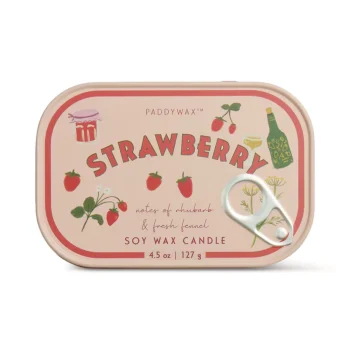 Բուրավետ մոմ Paddywax Bistro  4.5oz/127g  Strawberry Printed Tin Candle - Strawberry