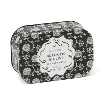 Բուրավետ մոմ Cherie 4.5oz/127g Printed Tin Candle - Black & Grey - Black Fig & Olive