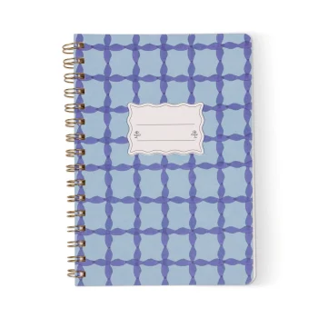 Նոթատետր Designworks Ink Tulip A5 Twin Wire Notebook - Blue Lattice