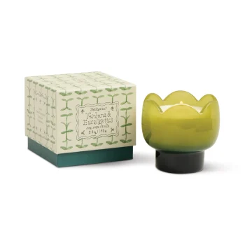 Բուրավետ մոմ Tulip  5.5oz/155g  Green  and Dark  Green  Glass  Candle  - Verbena & Lemongrass