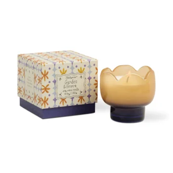 Բուրավետ մոմ Paddywax Tulip  5.5oz/155g  Orange  and Blue Glass Candle - Garden & Grove