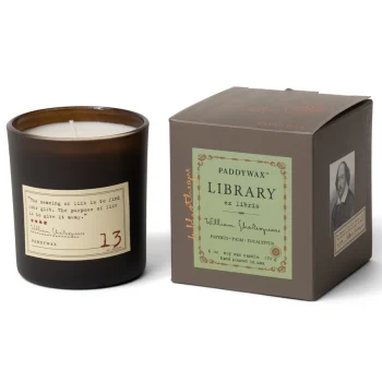 Բուրավետ մոմ Library 6oz./170g Glass Candle - William Shakespeare- Papyrus/Palm/Eucalyptus