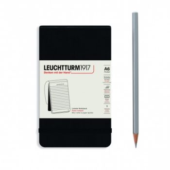 Leuchtturm1917 A6 notepad hardcover, 184 P., ruled, black