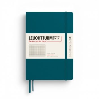 Նոթատետր A5 վանդակ, կոշտ կազմ Leuchttrum1917, 251 P., Squared, pacific green
