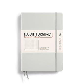 Նոթատետր A5 կետավոր, կոշտ կազմ Leuchtturm1917 Hardcover 251p,Dotted light grey