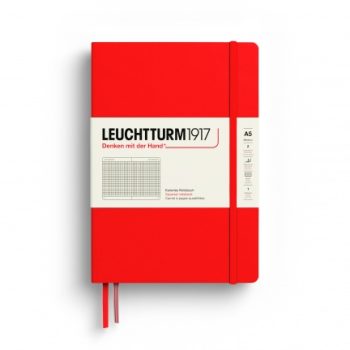 Նոթատետր A5 վանդակ, կոշտ կազմ Notebook Hardcover Medium A5,Leuchtturm1917, 251 P., Squared, lobster