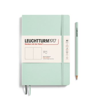 Նոթատետր A5 դատարկ, փափուկ կազմ Softcover Medium, Leuchtturm1917, 123 P., Plain, mint green