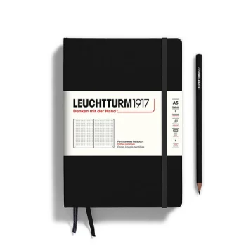 Նոթատետր A5 կետավոր, կոշտ կազմ Leuchttrum1917, 251 P., Dotted, black