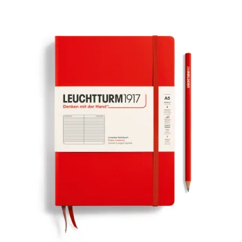 Նոթատետր A5 տողանի, կոշտ կազմ Notebook Hardcover Medium (A5), Leuchttrum1917, 251 P., Ruled, red