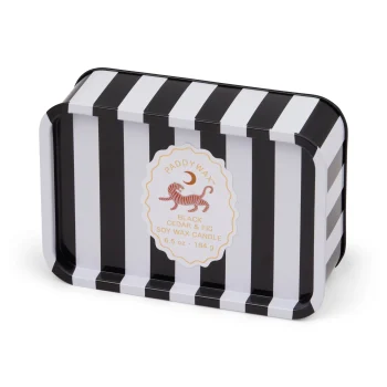Բուրավետ մոմ Paddywax A   Dopo   6.5oz/184g Tiger Printed Tin Candle- Black Cedar & Fig