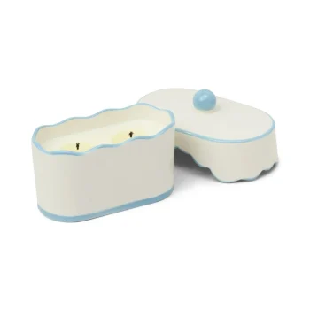 Բուրավետ մոմ Paddywax Cherie   5.5oz/155g   Ceramic Dish Candle - Blue - Lavender & Thyme