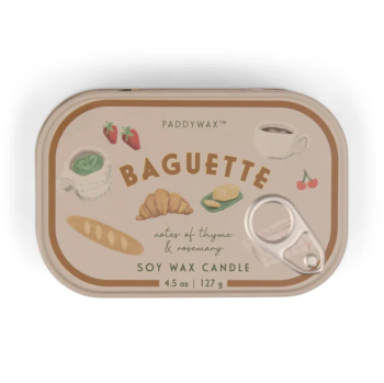 Paddywax Bistro    4.5oz/127g French Baguette Printed Tin Candle - Rosemary Thyme