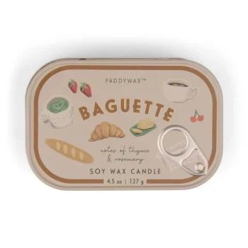 Բուրավետ մոմ Paddywax Bistro    4.5oz/127g French Baguette Printed Tin Candle - Rosemary Thyme